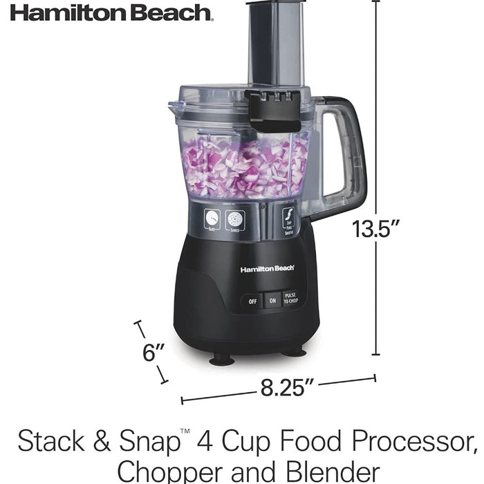 HAMILTON BEACH Stack and Snap Compact Food Processor - 70510