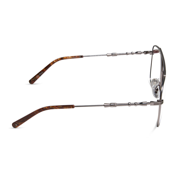 star wars x diff eyewear featuring the han solo™ 2.0 aviator prescription glasses with a brushed dark grey metal frame side view