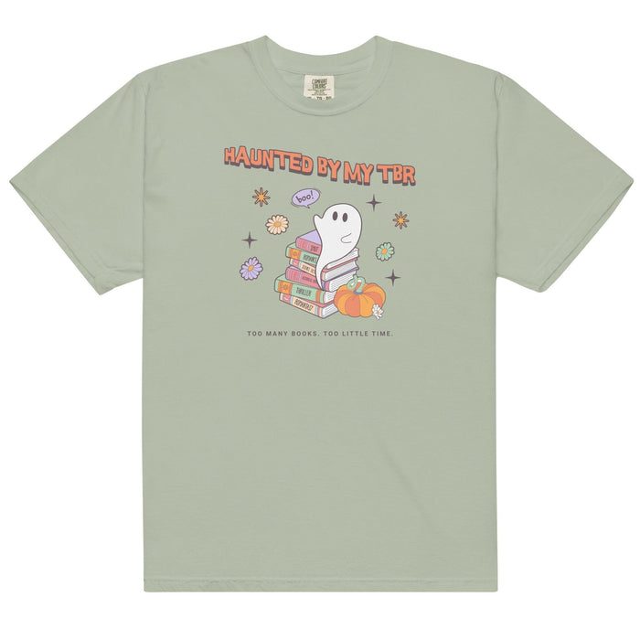 Haunted by TBR Tee Shirt - The Bean Workshop - book lovers, bookish, box tee, halloween