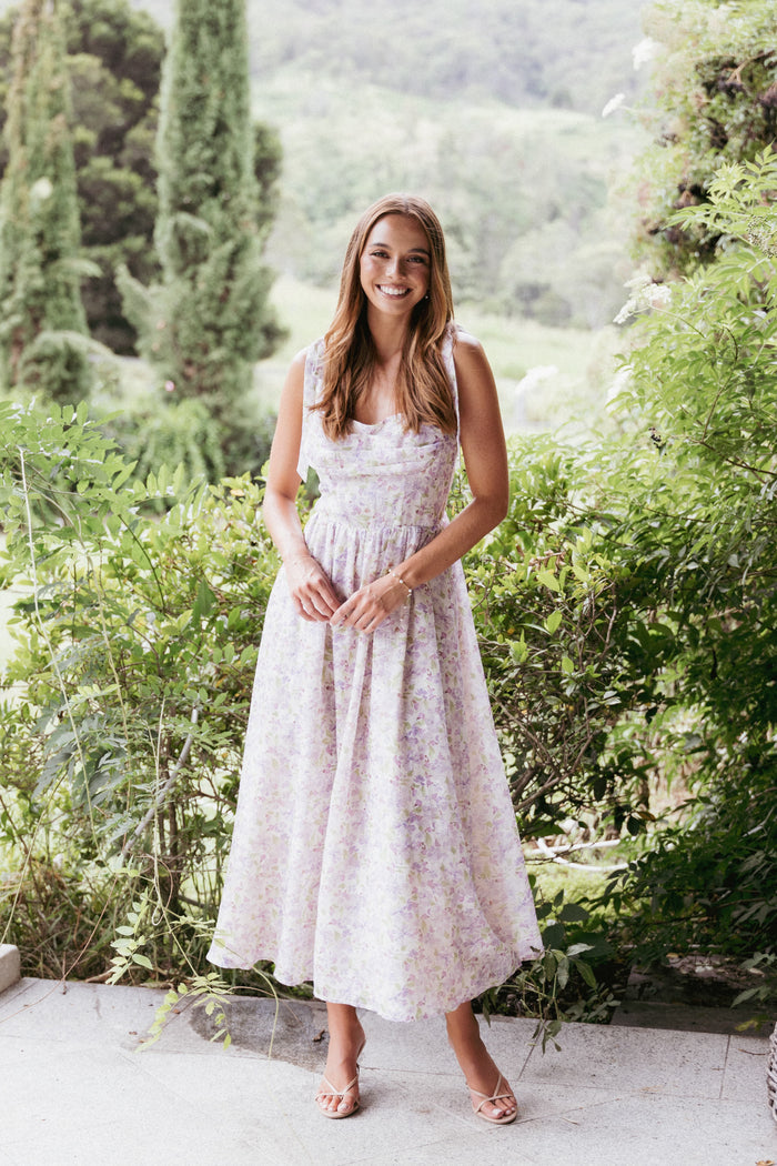 Petal and Pup USA DRESSES Hayden Maxi Dress - Purple Floral