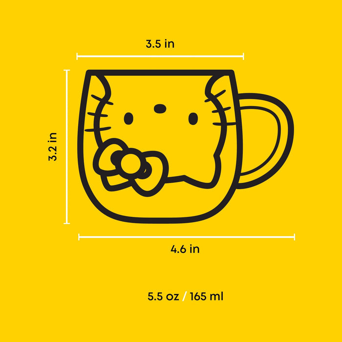 Hello Kitty 3D Double Wall Espresso Glass Home Goods JoyJolt