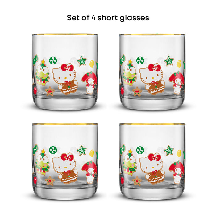 Hello Kitty and Friends Gingerbread Pals Short Glasses Home Goods JoyJolt