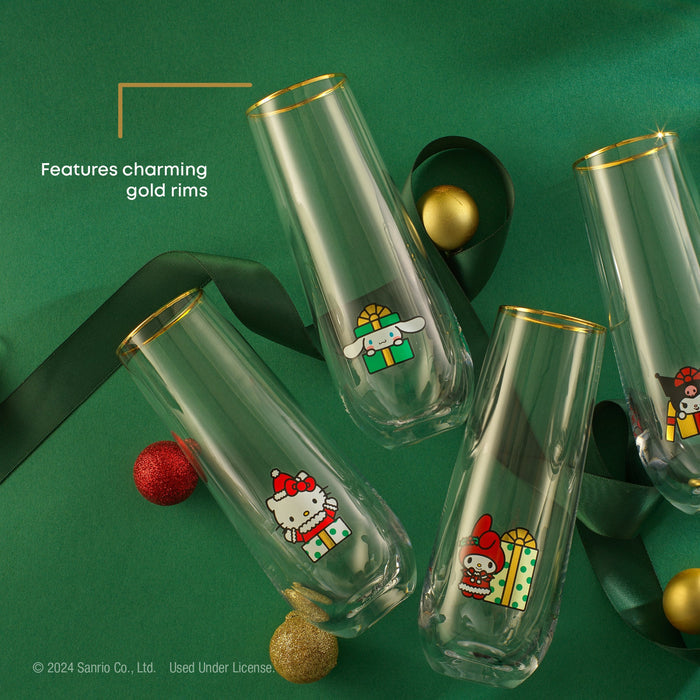 Hello Kitty and Friends Holiday Stemless Flutes Home Goods JoyJolt