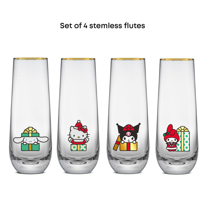 Hello Kitty and Friends Holiday Stemless Flutes Home Goods JoyJolt