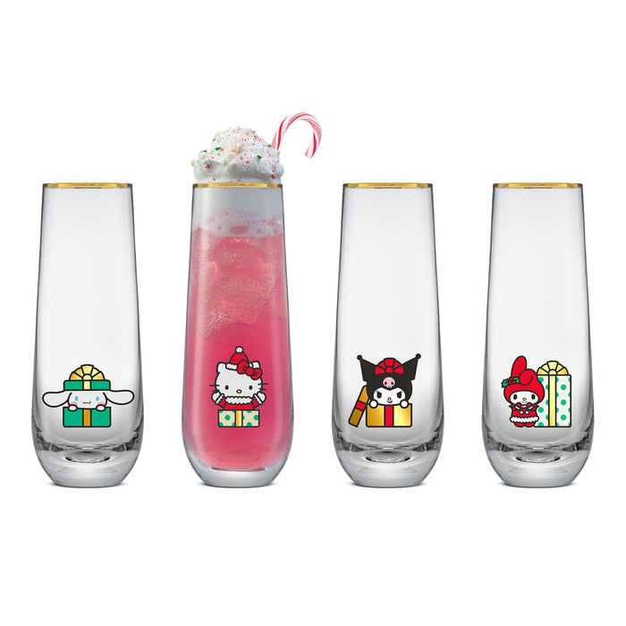 Hello Kitty and Friends Holiday Stemless Flutes Home Goods JoyJolt