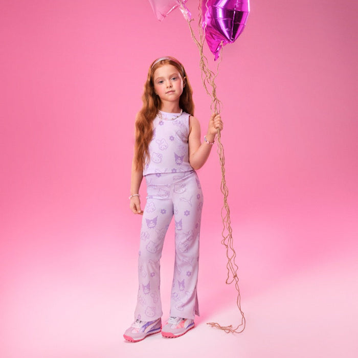 Hello Kitty and Friends x PUMA Kids Ribbed Flared Leggings (Lilac Frost) Apparel PUMA