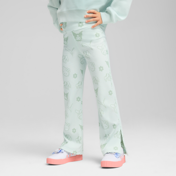 Hello Kitty and Friends x PUMA Kids Ribbed Flared Leggings (Peaceful Blue) Apparel PUMA