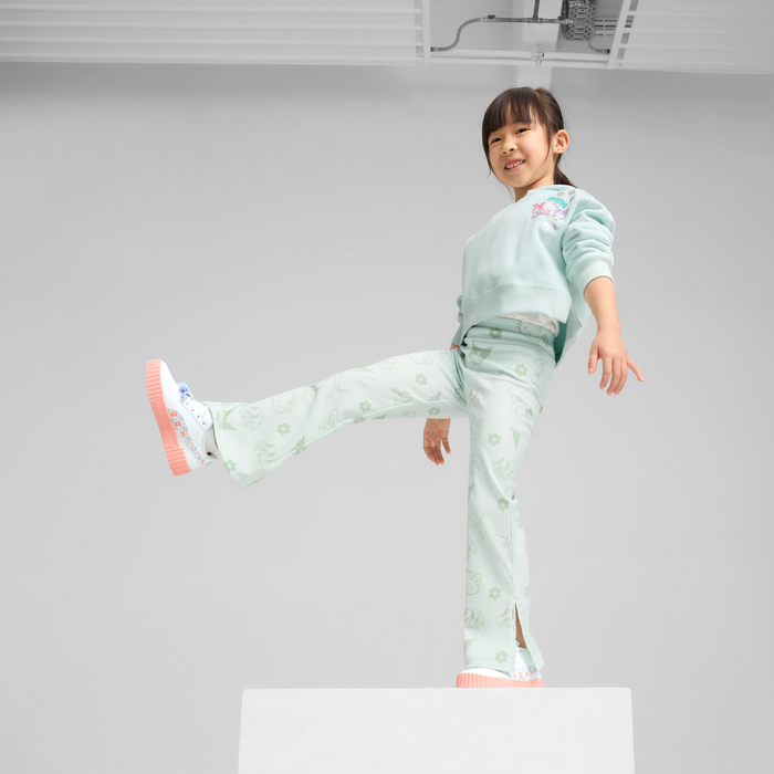 Hello Kitty and Friends x PUMA Kids Ribbed Flared Leggings (Peaceful Blue) Apparel PUMA