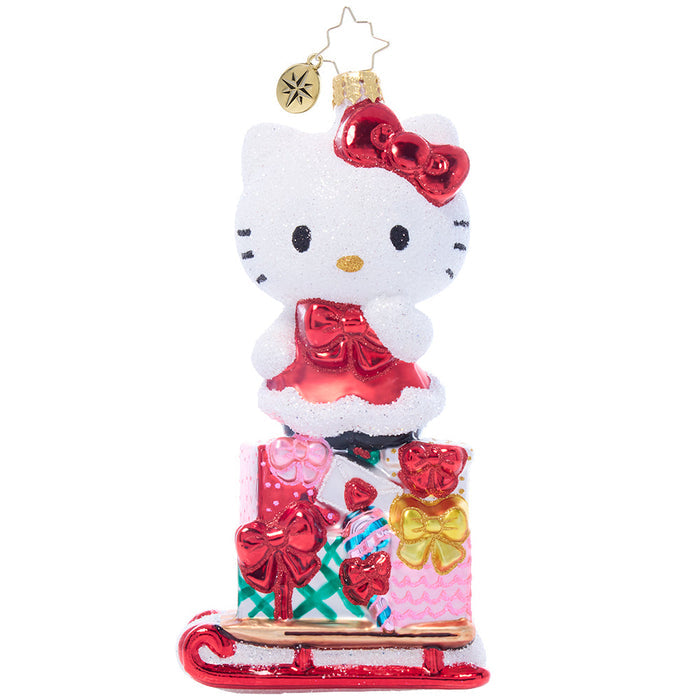 Hello Kitty x Christopher Radko Handmade Glass Ornament (Happy Holidays) Seasonal RAUCH BRANDS