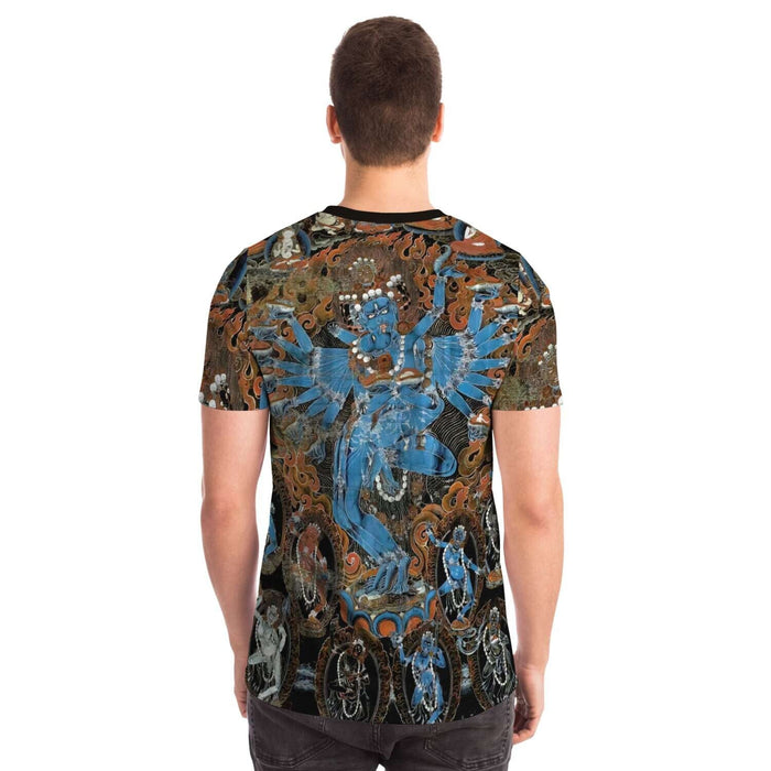 Hevajra: Protective Deity of Compassion and Wisdom, Tibetan Thangka Vintage Antique Buddhist Graphic Art T-Shirt Tee