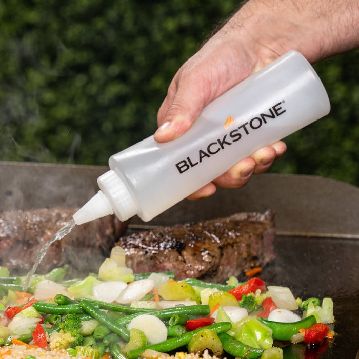 Use the 16oz squeeze bottles to hold your sauces or water for steaming and clean off stuck on messes after.