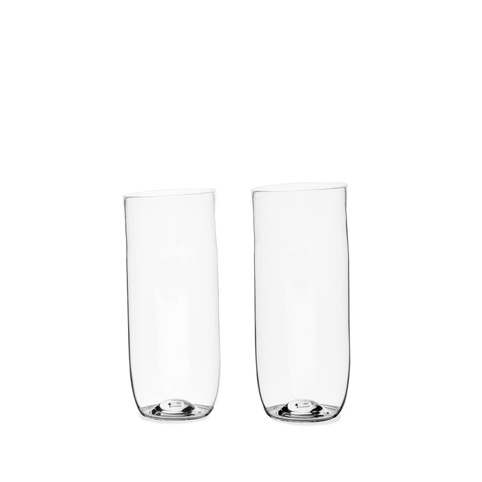 A pair of Malfatti Glassware highball glasses made with clear borosilicate glass