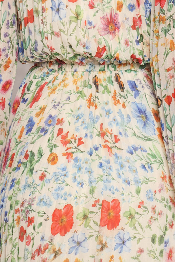Petal and Pup USA DRESSES Hilary Pleated Maxi Dress - Garden Floral
