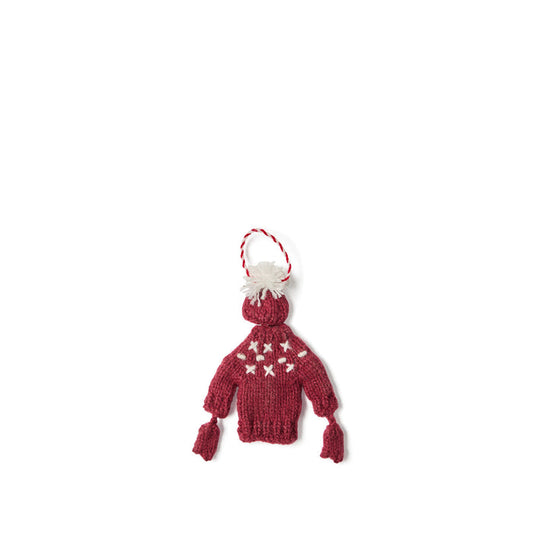 Inspired Peru Holiday Sweater Ornament in Burgundy