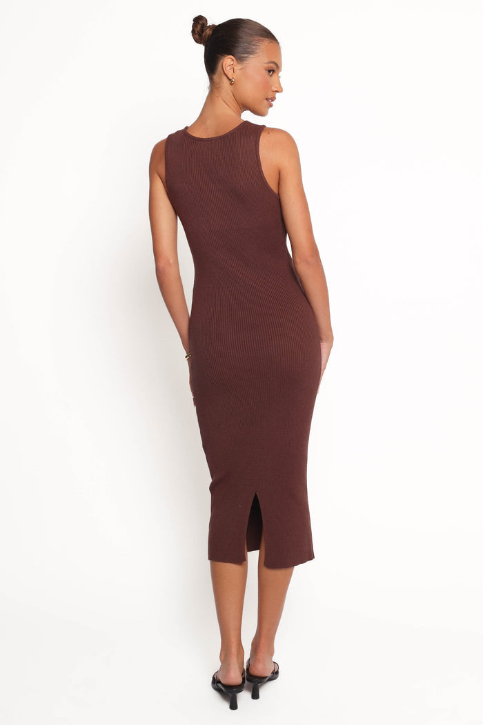 Petal and Pup USA DRESSES Hollis Midi Dress - Chocolate