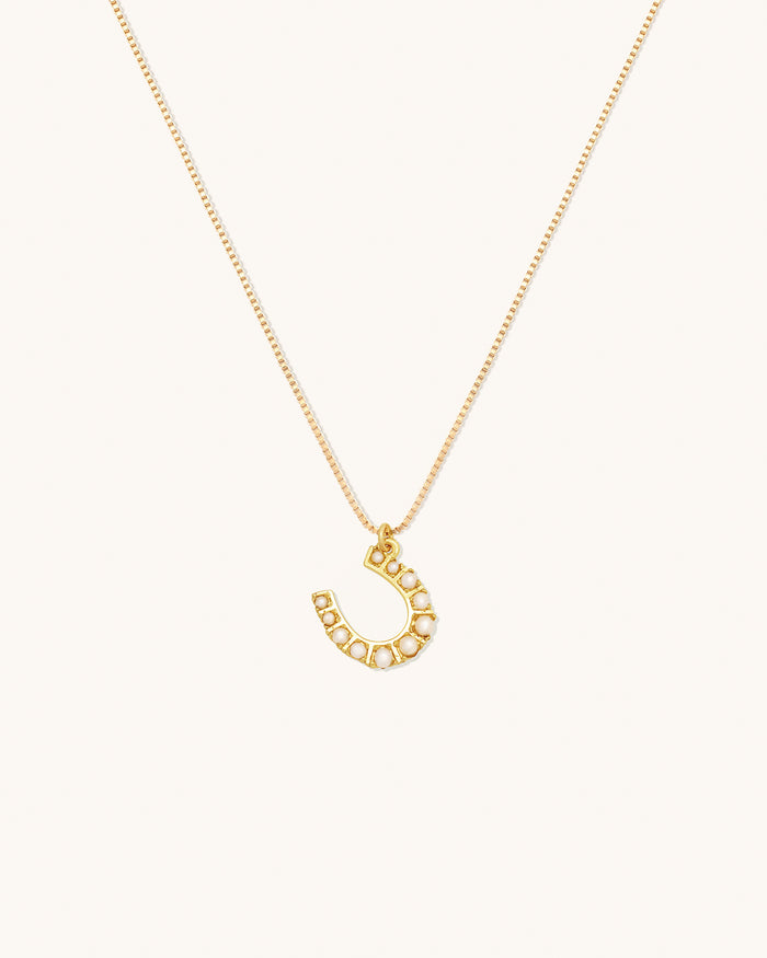 Horseshoe Pearl Necklace