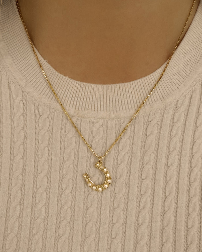 Horseshoe Pearl Necklace