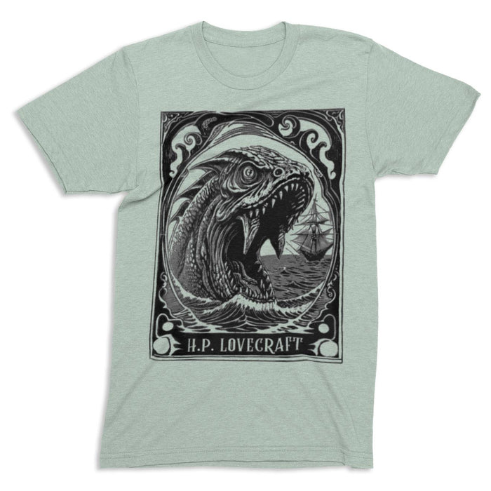 HP Lovecraft, Dagon & The Deep Ones | Ancient Supernatural God | Sea Monster Horror Graphic Art T-Shirt