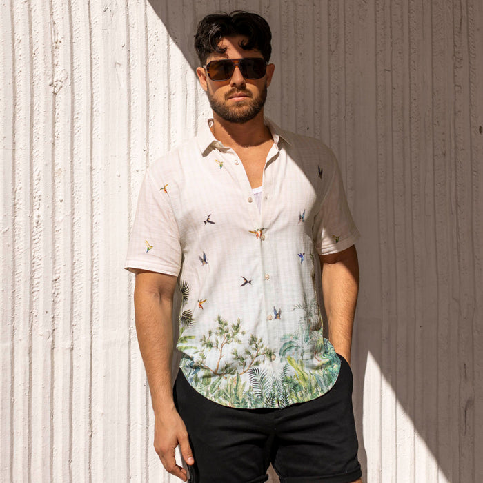 RSVLTS RSVLTS Bamboo Short Sleeve Shirt Hummingbird Bliss – Bamboo Short Sleeve Shirt Hummingbird Bliss – Bamboo Short Sleeve Shirt