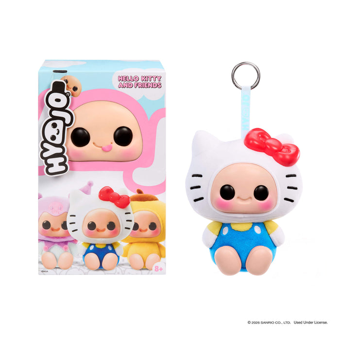 Hello Kitty keychain with packaging on a white background