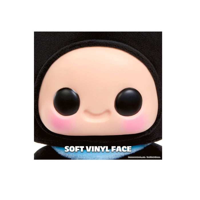 Figure with a soft vinyl face on a white background