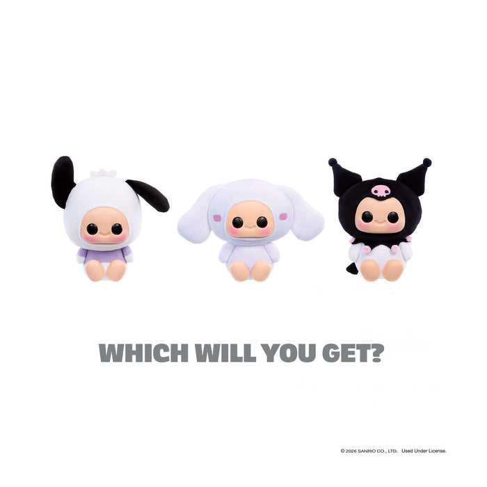 Three Hello Kitty character figurines with different outfits on a white background.