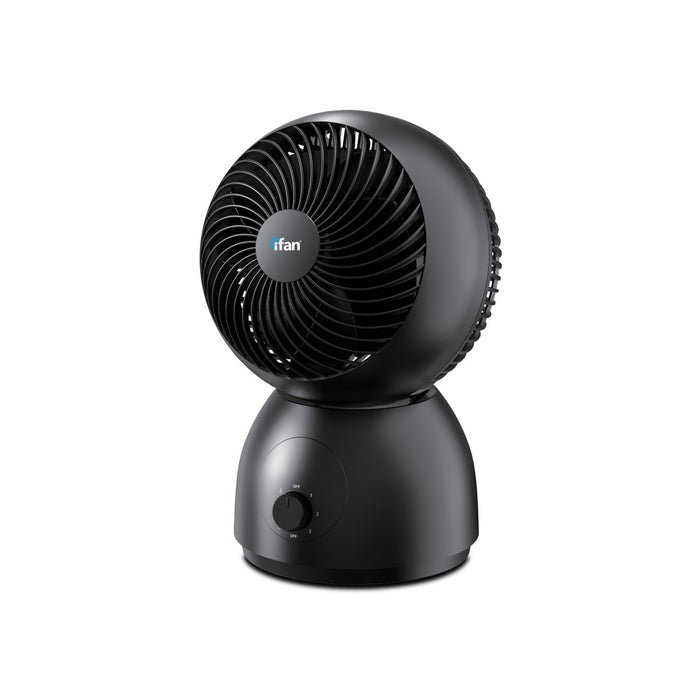 iFan 8" Air Circulator Fan – Concentrated Airflow, Desk Fan, Adjustable Tilt, Oscillation, Portable, Silent, 3-Speed, black, IF7403