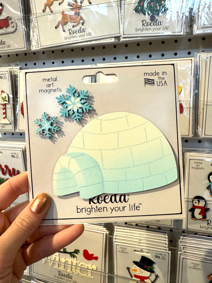 Igloo w/ Snowflake Magnets S/3