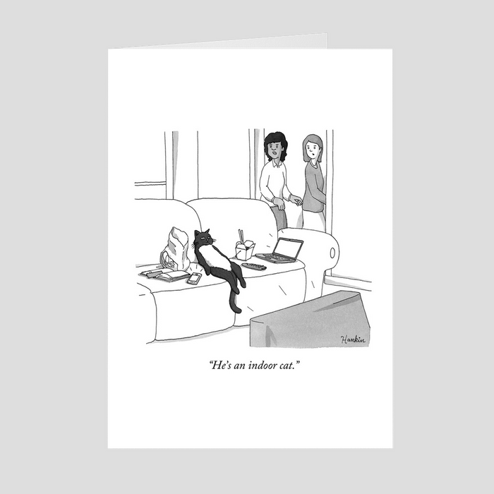 Indoor Cat by Charlie Hankin - 5x7 Note Cards