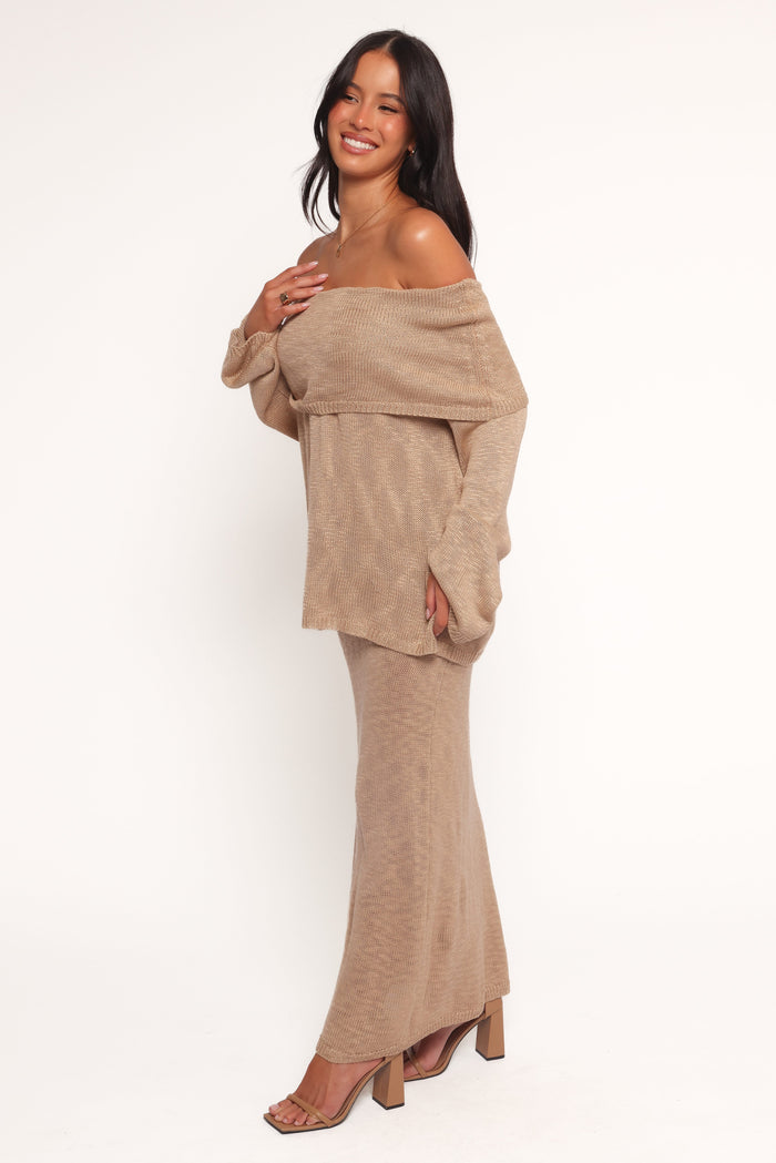 Petal and Pup USA BOTTOMS Indya Knit Skirt - Mocha