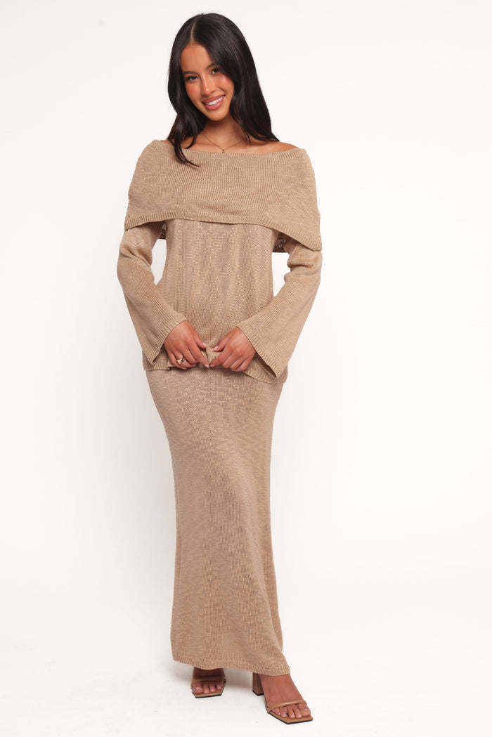 Petal and Pup USA TOPS Indya Off Shoulder Top - Mocha