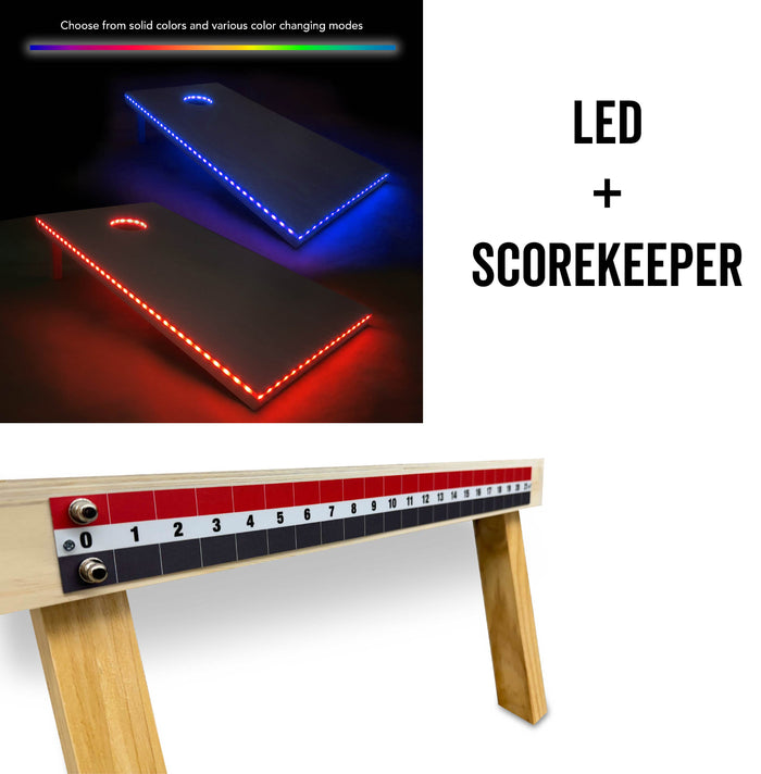 Add LED Lights (Batteries Not Included) / Do Not Add Lamination to Boards / Add Scorekeeper