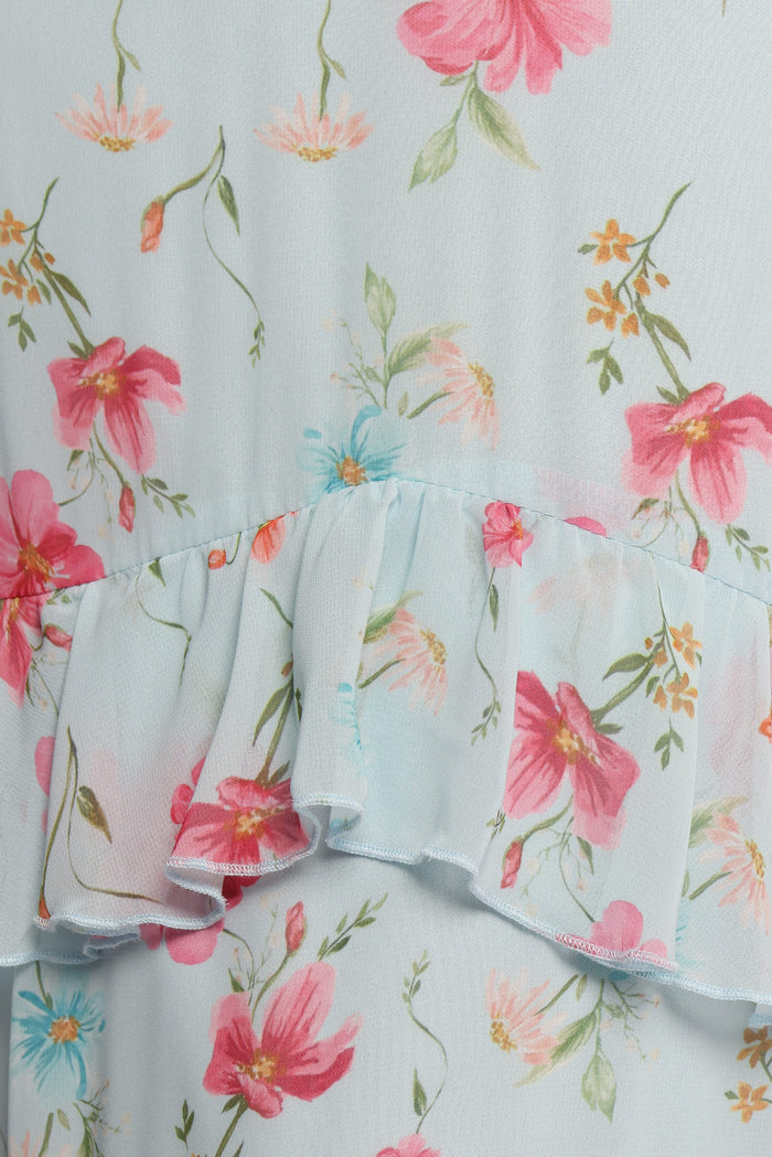 Petal and Pup USA DRESSES Irelynn Maxi Dress - Blue Floral (Hold for Rack)