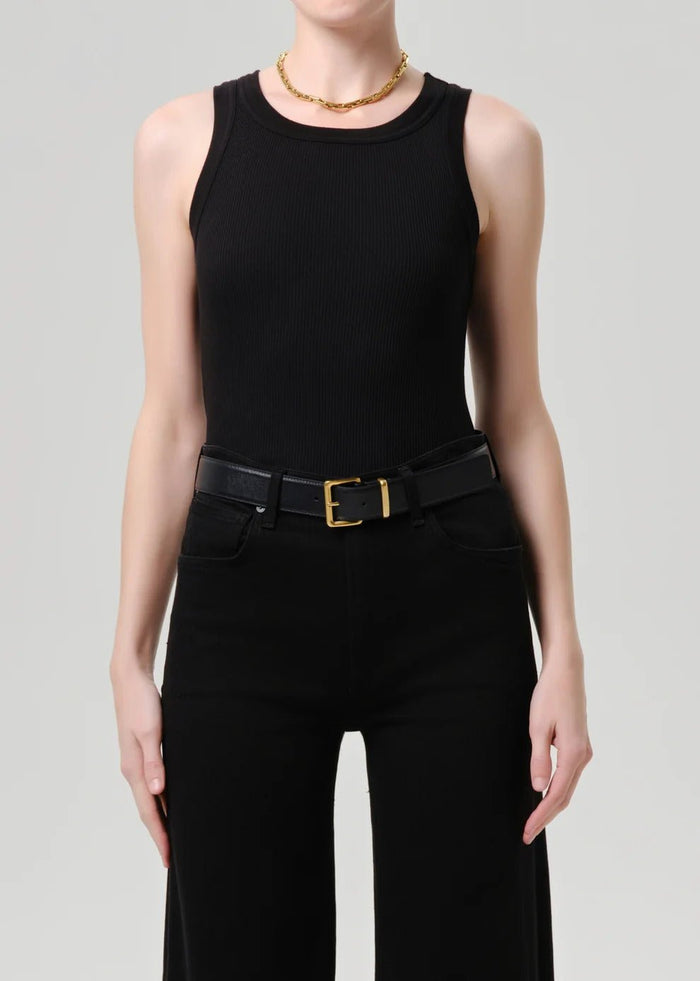 Isabel Rib Tank in Black