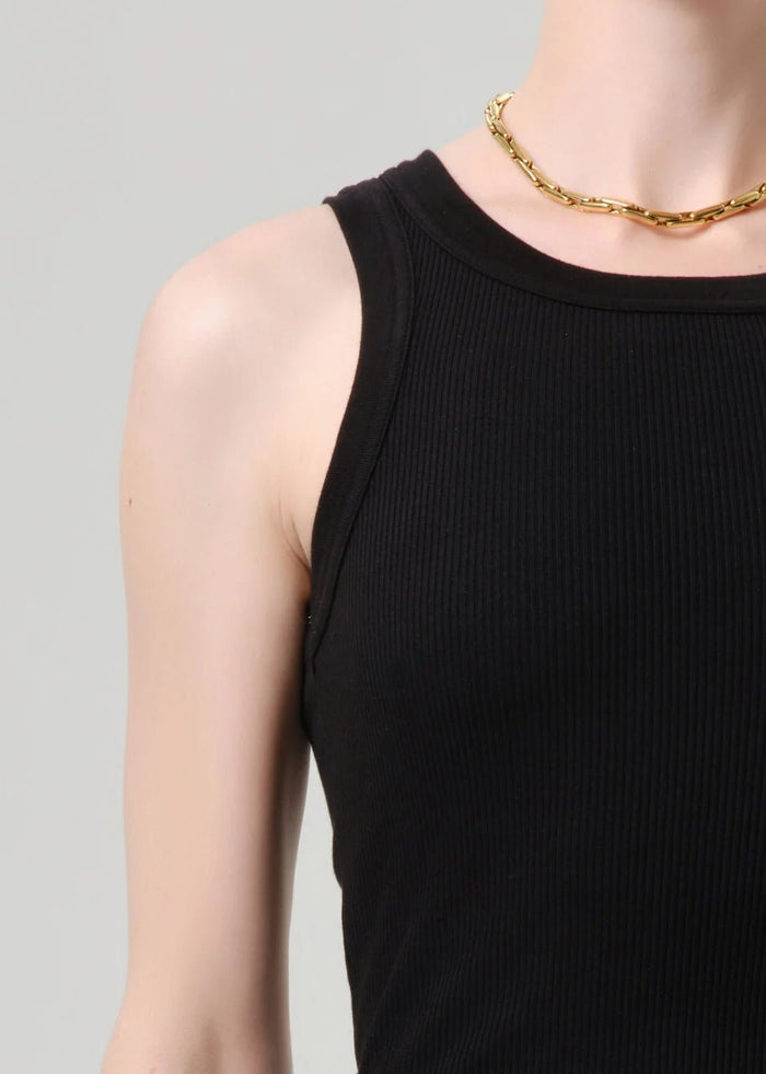Isabel Rib Tank in Black
