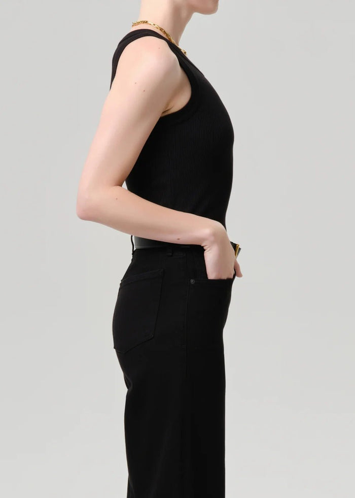 Isabel Rib Tank in Black