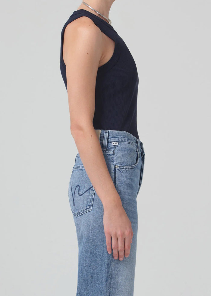 Isabel Rib Tank in Navy