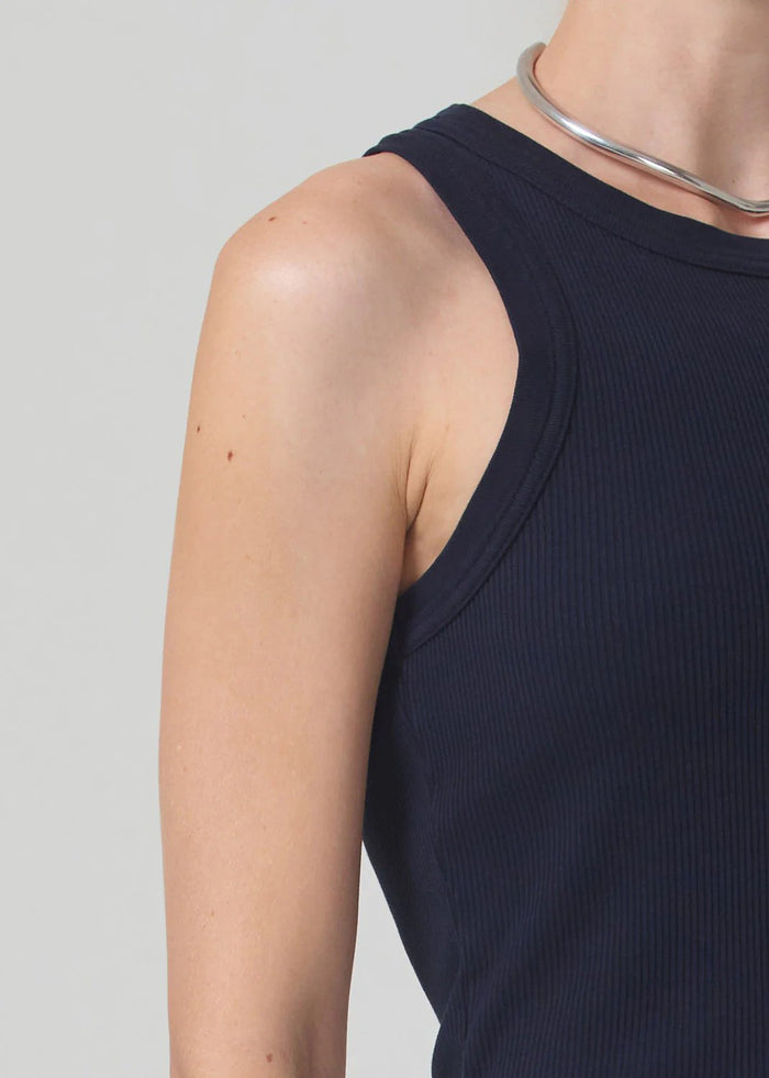 Isabel Rib Tank in Navy