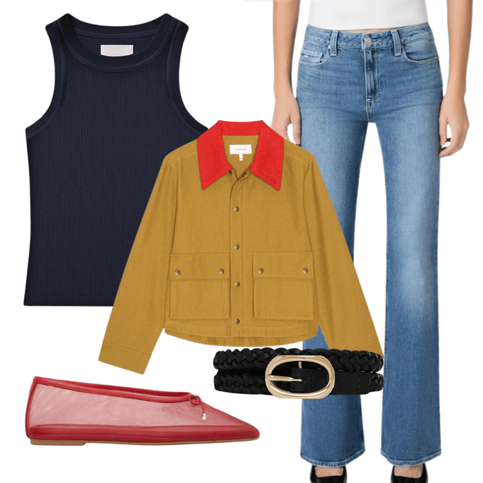 Isabel Rib Tank in Navy