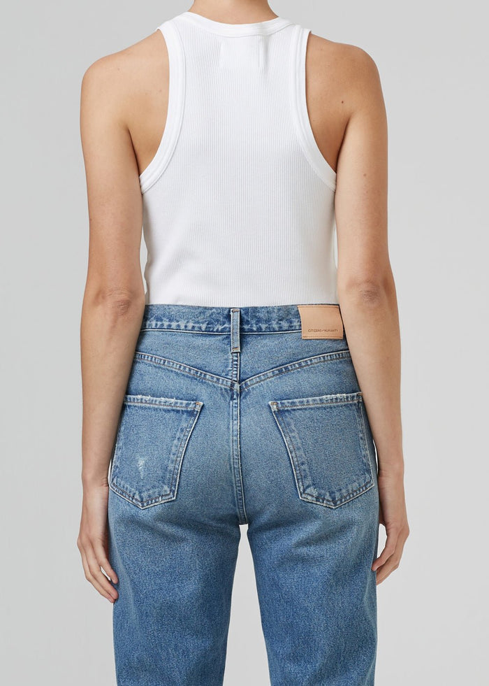 Isabel Rib Tank in White