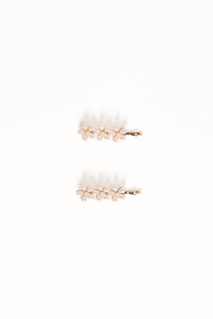 Petal and Pup USA ACCESSORIES Isabella Hair Clip Set - Pearl One Size