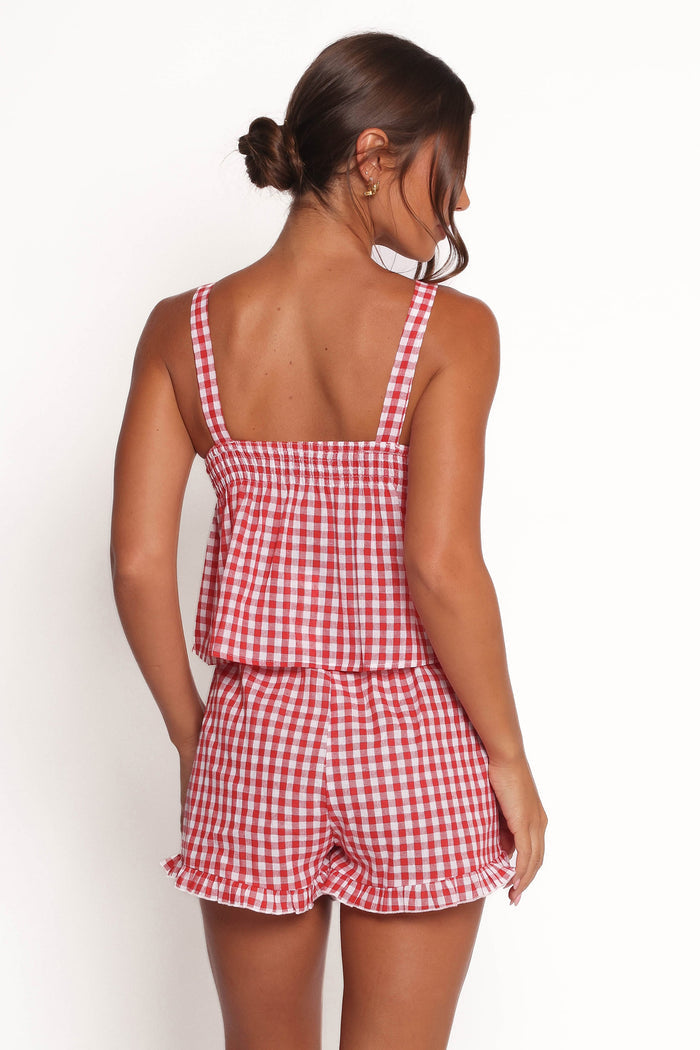 Petal and Pup USA SETS Isidore Gingham Short Set - Red