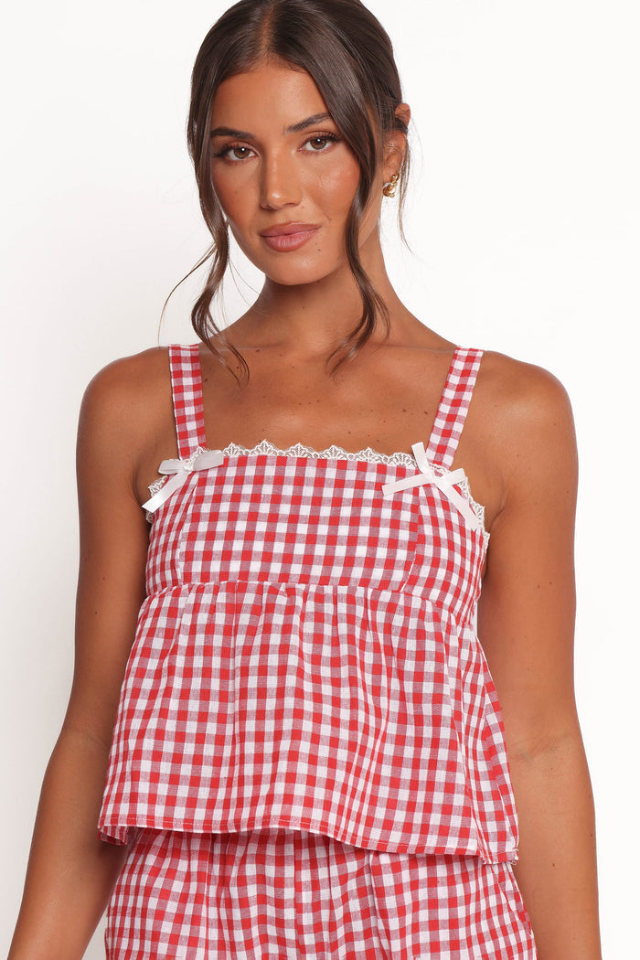 Petal and Pup USA SETS Isidore Gingham Short Set - Red