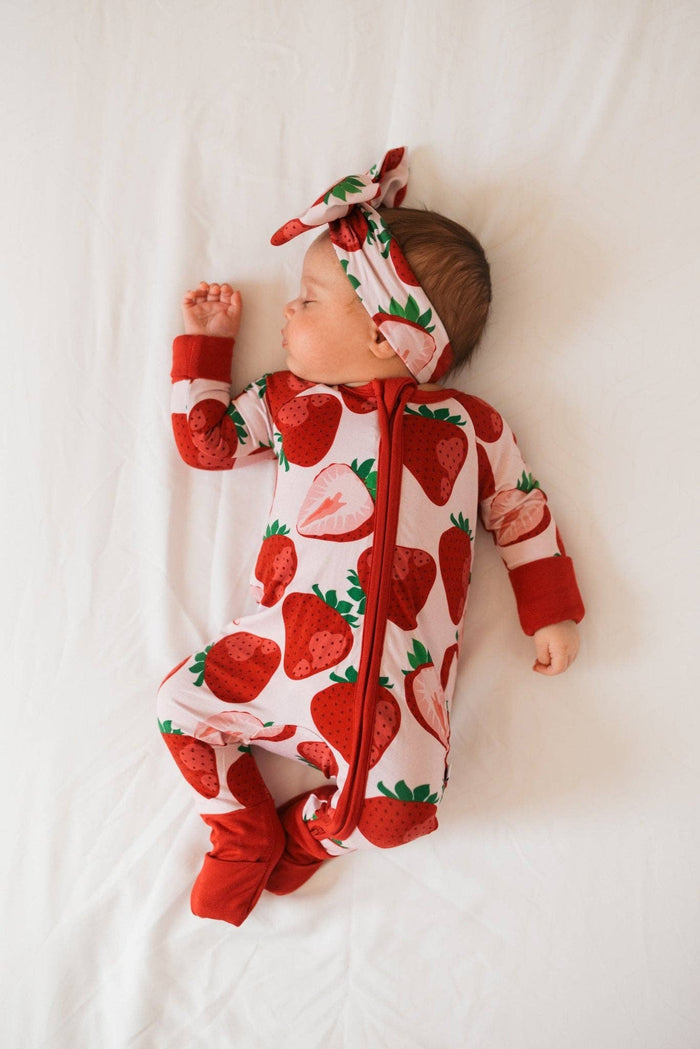 Jammie Session Bamboo Romper - Berry Sweet