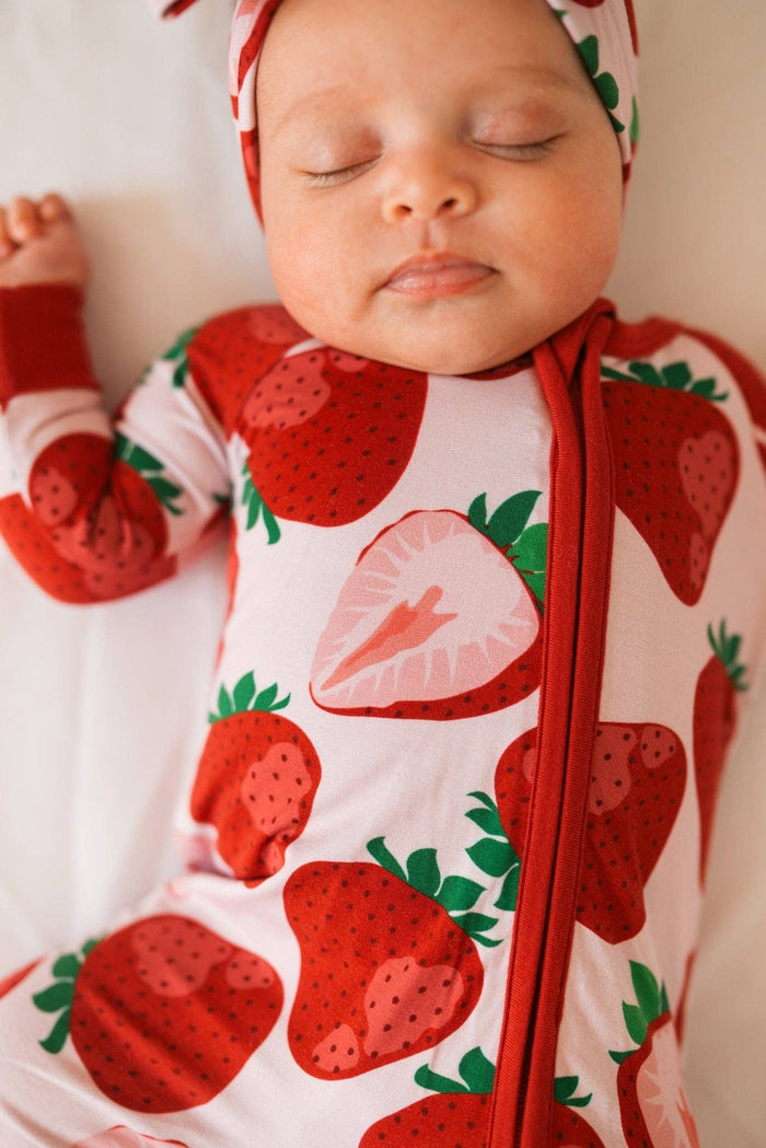 Jammie Session Bamboo Romper - Berry Sweet