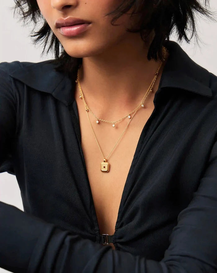 January Birthstone Necklace & Charm Earrings Set | 18k Gold Vermeil/Garnet Necklaces Missoma