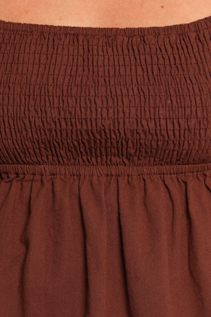 Petal and Pup USA TOPS Jemima Puff Sleeve Top - Chocolate (Hold for Amazon)