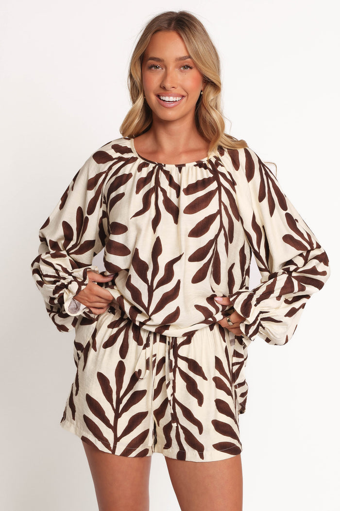 Petal and Pup USA BOTTOMS July Shorts - Brown Palm