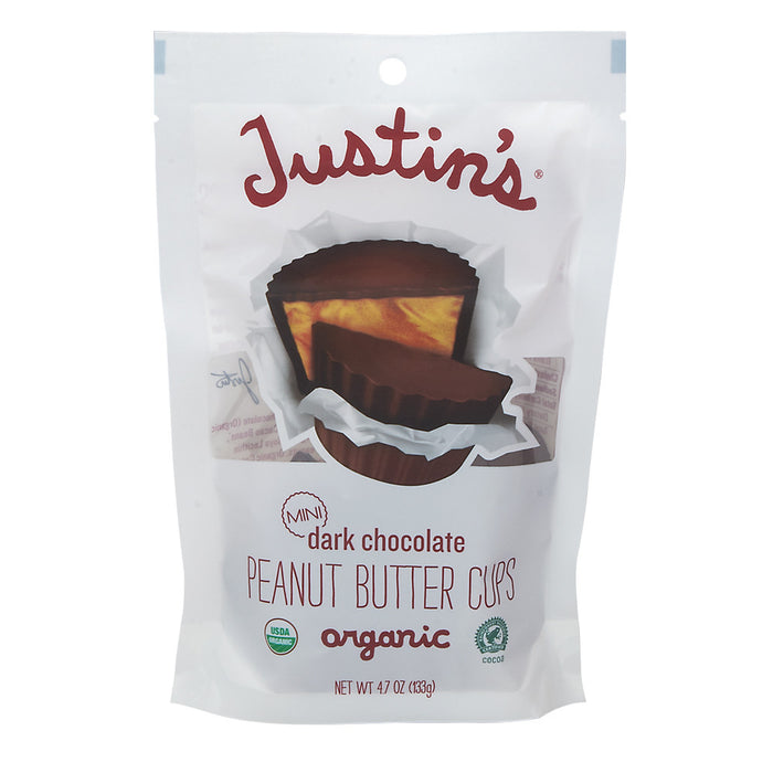 Justin's Mini Dark Chocolate Peanut Butter Cup Candy - 6 Count Pouches