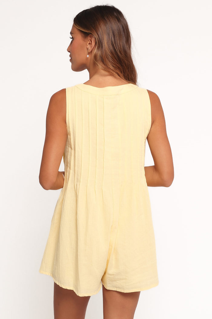 Petal and Pup USA PLAYSUITS Kallie Tie Front Romper - Butter Yellow